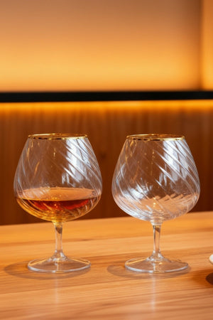 Carraig Donn Astor Set Of 2 Gold Brandy Glass