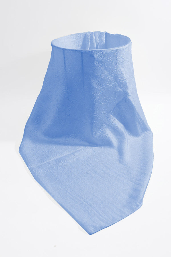 Carraig Donn Baby Blue Silk Touch Floral Embossed Scarf