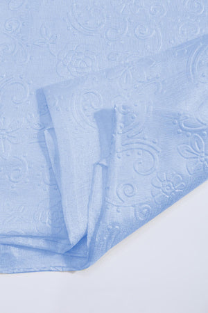 Carraig Donn Baby Blue Silk Touch Floral Embossed Scarf