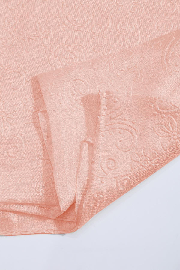 Carraig Donn Baby Pink Silk Touch Floral Embossed Scarf
