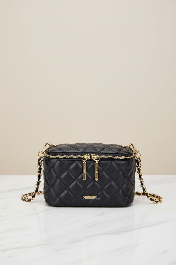 Carraig Donn Back Faux Leather Quilted Vanity Case Crossbody Bag