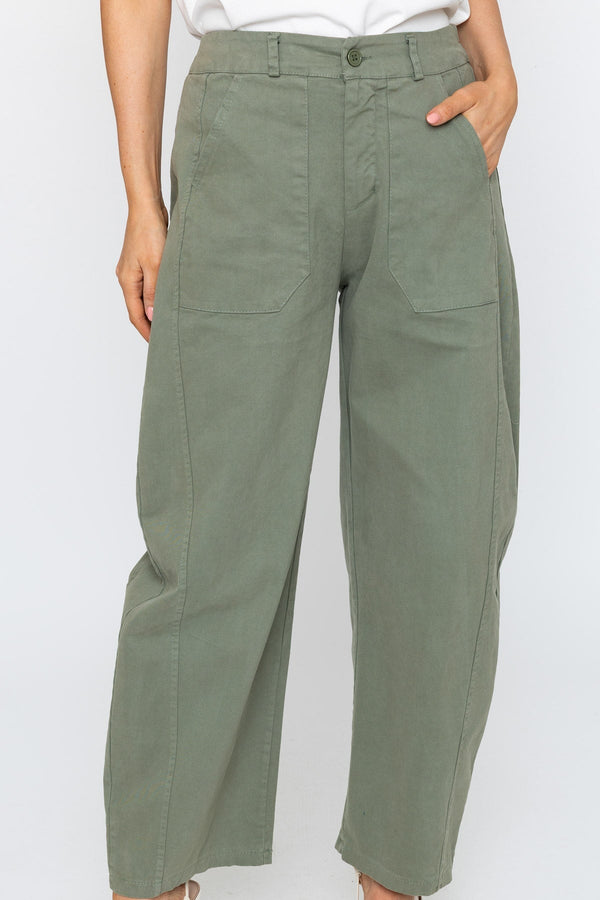 Carraig Donn Barrel Leg Jeans in Khaki