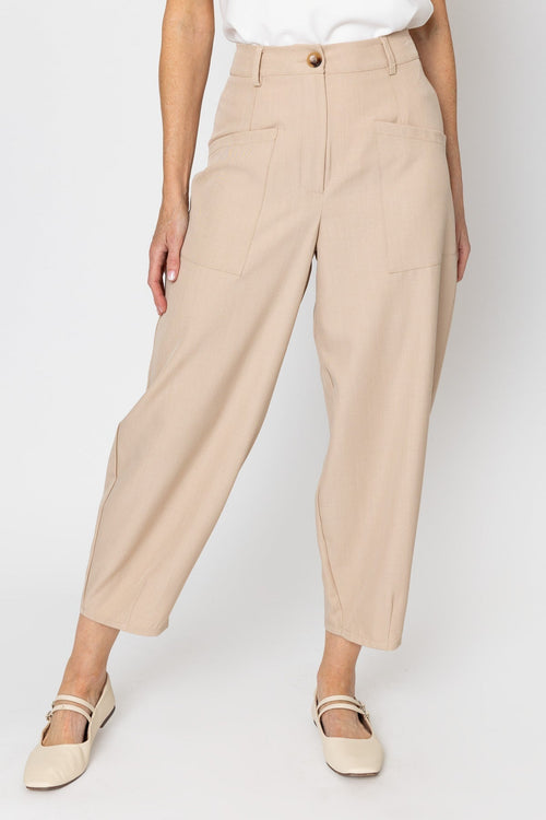 Carraig Donn Barrel Leg Trousers in Beige
