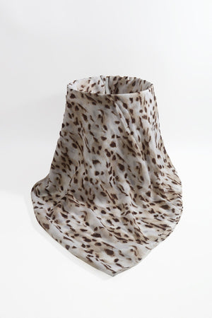 Carraig Donn Beige & Brown Leopard Print Cotton Blend Lightweight Scarf