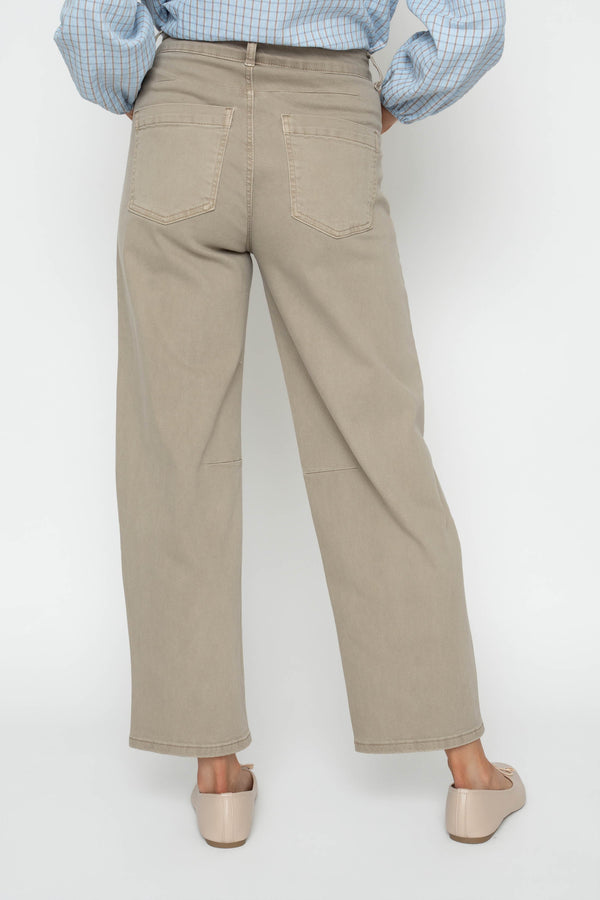 Carraig Donn Beige Cotton Barrel Leg Jeans