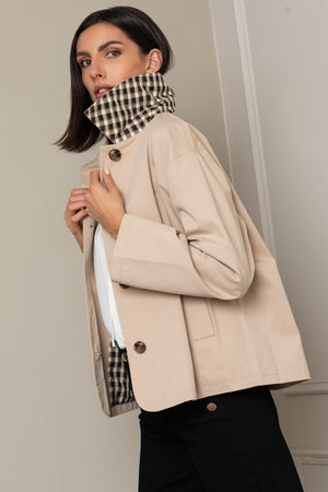 Carraig Donn Beige Cotton Long Sleeve Car Jacket