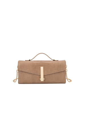 Carraig Donn Beige Faux Leather Baguette Clutch Bag