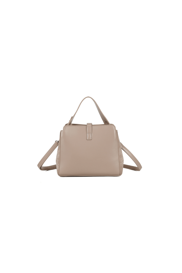 Carraig Donn Beige Faux Leather Metal Detail Top Handle Tote Bag