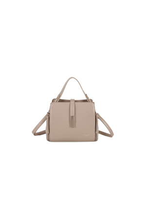 Carraig Donn Beige Faux Leather Metal Detail Top Handle Tote Bag