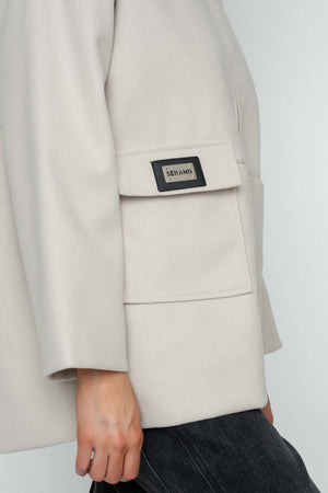 Carraig Donn Beige Hooded Badge Detail Pocket Jacket
