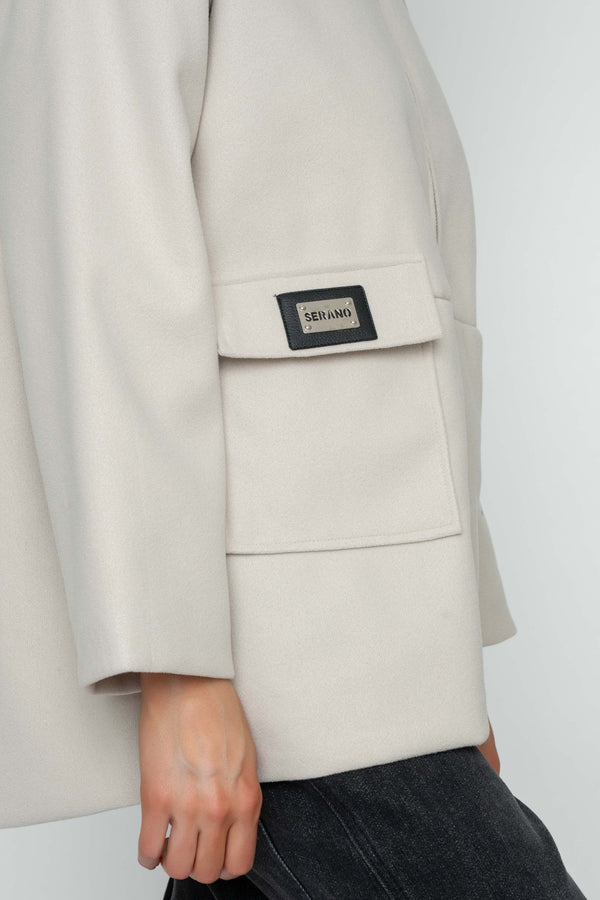 Carraig Donn Beige Hooded Badge Detail Pocket Jacket