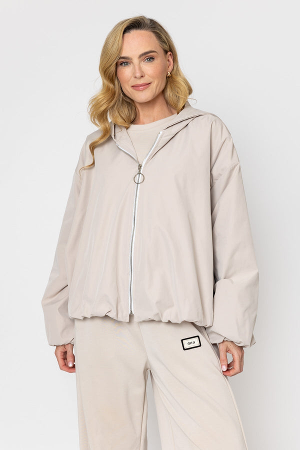 Carraig Donn Beige Hooded Zip Jacket