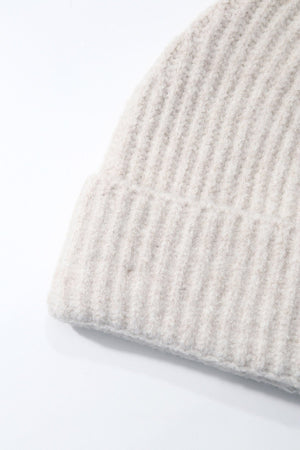 Carraig Donn Beige Knit Ribbed Beanie Hat