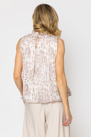 Carraig Donn Beige Lurex Print Halter Top