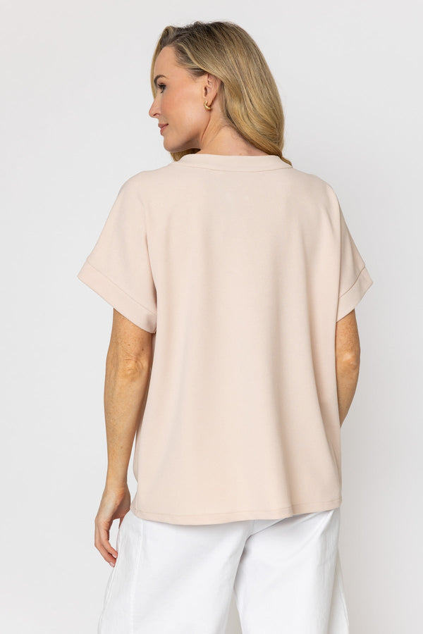 Carraig Donn Beige Mesh Panel Scuba Top