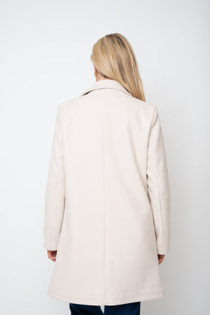 Carraig Donn Beige One Button Longline Coat