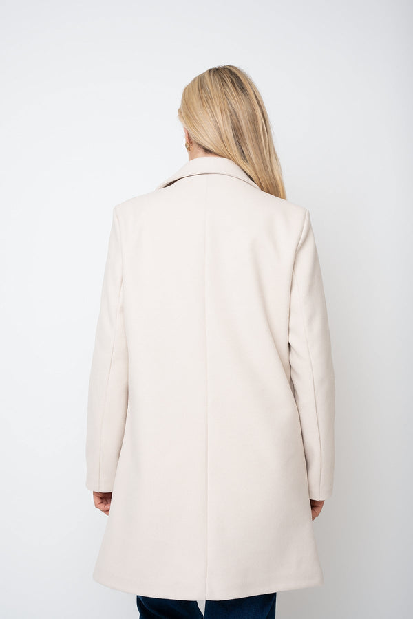 Carraig Donn Beige One Button Longline Coat