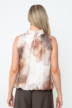 Carraig Donn Beige Print Lurex Halter Sleeveless Top