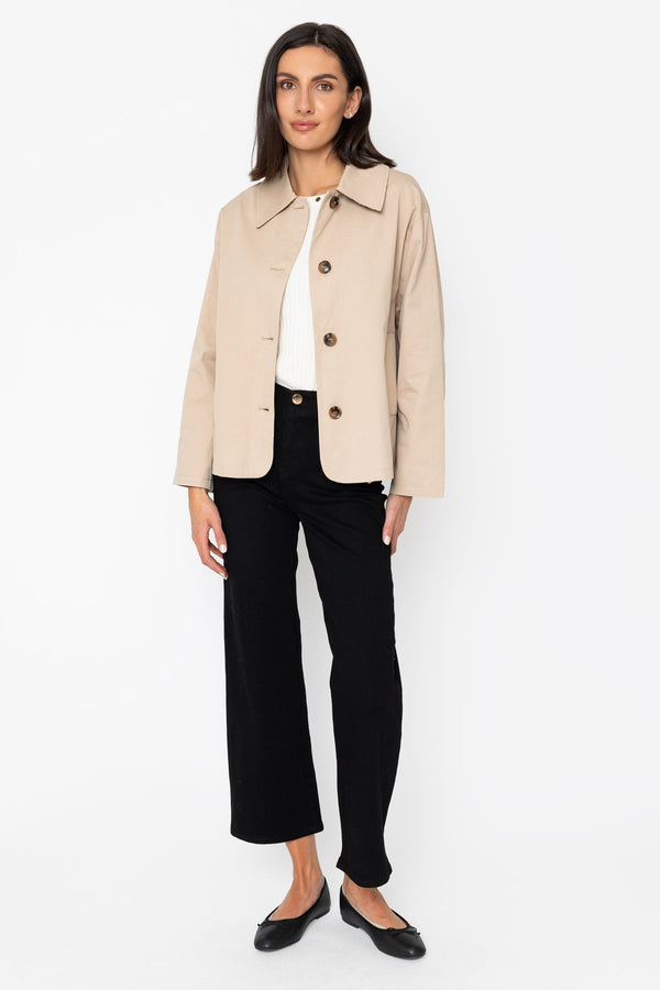 Carraig Donn Beige Pure Cotton Short Car Jacket