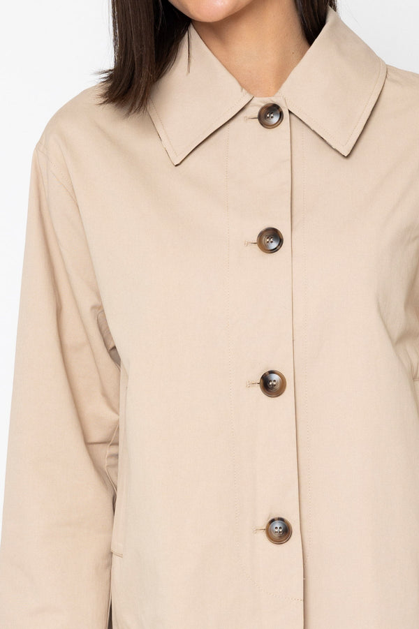 Carraig Donn Beige Pure Cotton Short Car Jacket