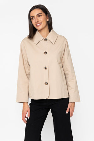 Carraig Donn Beige Pure Cotton Short Car Jacket
