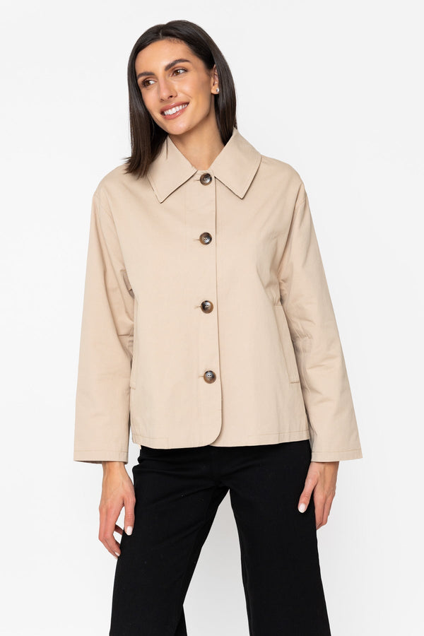 Carraig Donn Beige Pure Cotton Short Car Jacket
