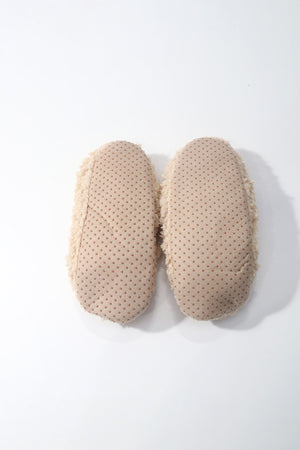 Carraig Donn Beige Reindeer Tartan Slipper Socks