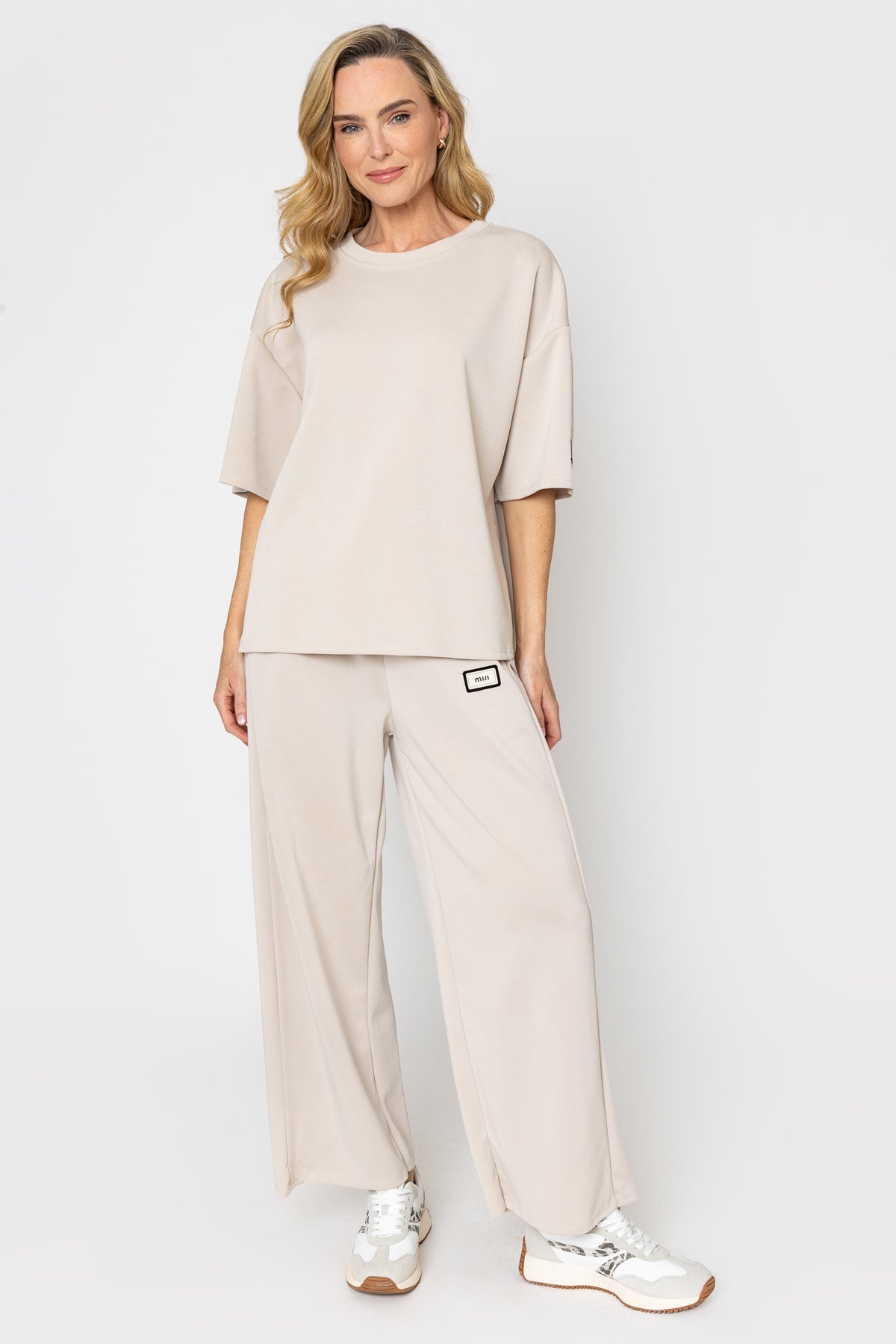 Beige Soft Touch Short Sleeve Top | Pala D'oro | Carraig Donn