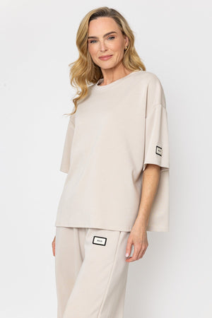 Carraig Donn Beige Soft Touch Short Sleeve Top