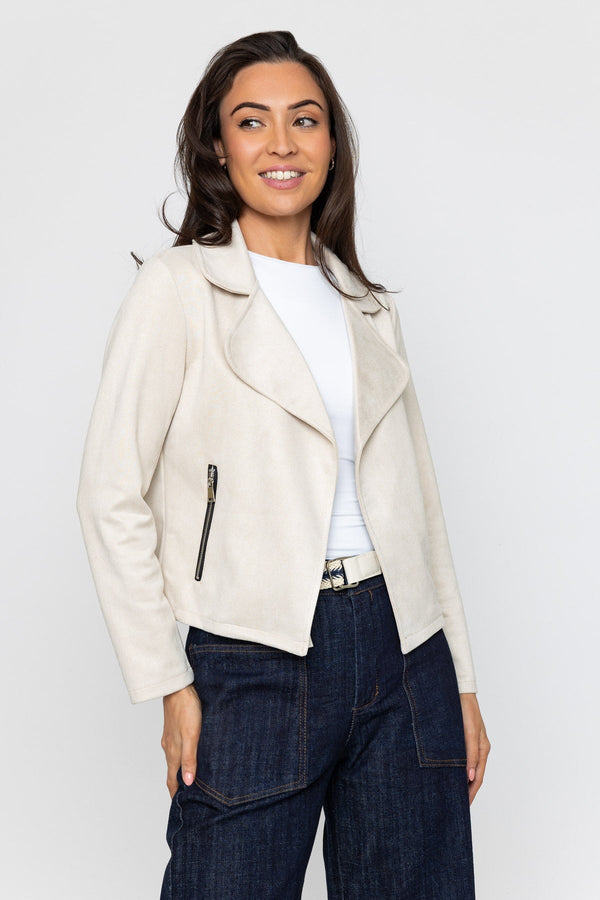 Carraig Donn Beige Suede Cover Up Jacket