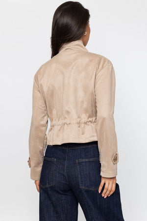 Carraig Donn Beige Suede Drawstring Jacket