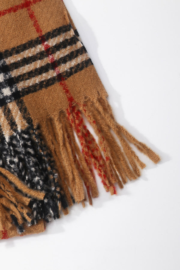 Carraig Donn Beige Tartan Print Scarf