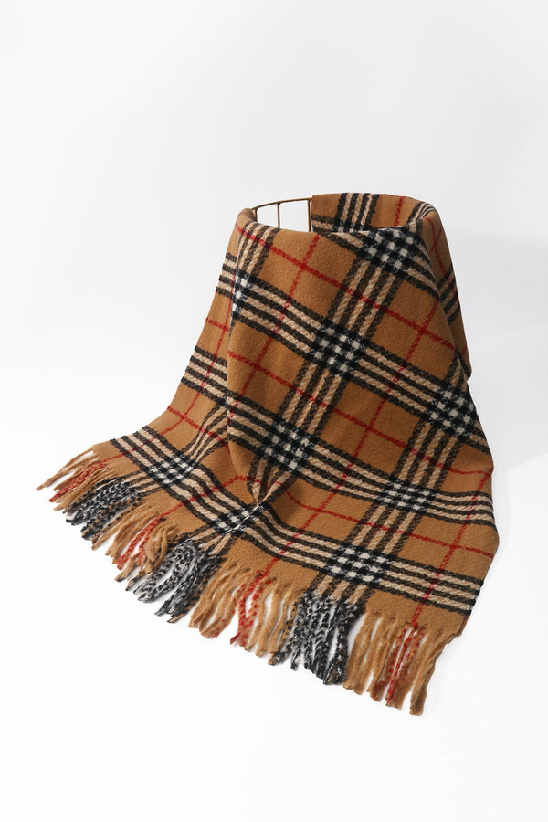 Carraig Donn Beige Tartan Print Scarf