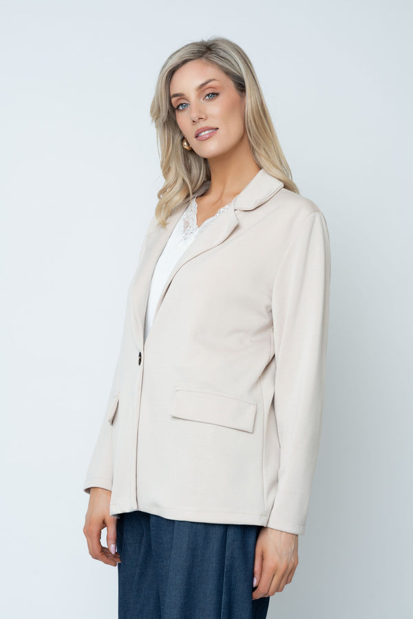 Carraig Donn Beige Viscose Blend Blazer