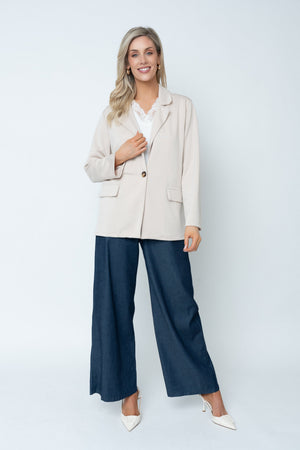 Carraig Donn Beige Viscose Blend Blazer