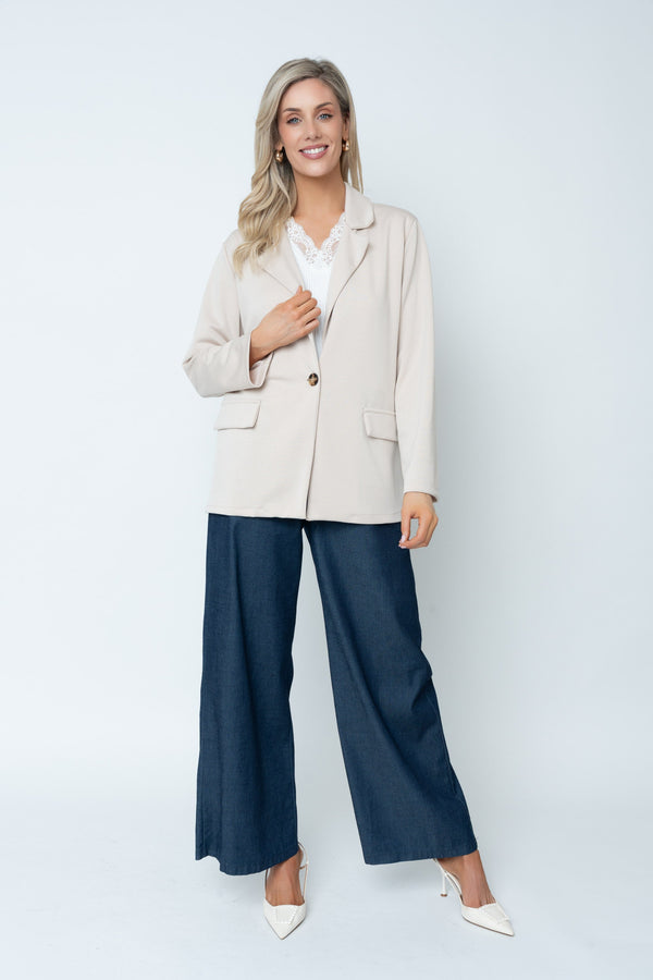 Carraig Donn Beige Viscose Blend Blazer