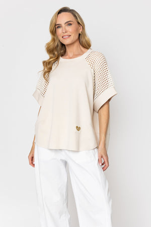 Carraig Donn Beige Viscose Blend T-Shirt