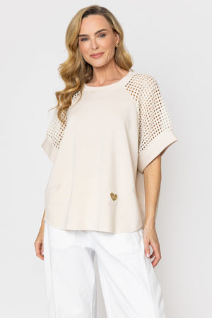 Carraig Donn Beige Viscose Blend T-Shirt