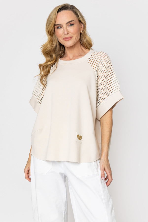 Carraig Donn Beige Viscose Blend T-Shirt