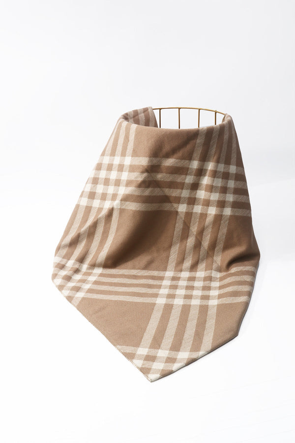 Carraig Donn Beige & White Plaid Viscose Scarf