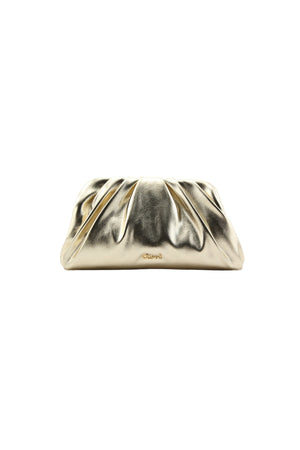 Carraig Donn Bellini Gold Faux Leather Ruched Clutch Bag