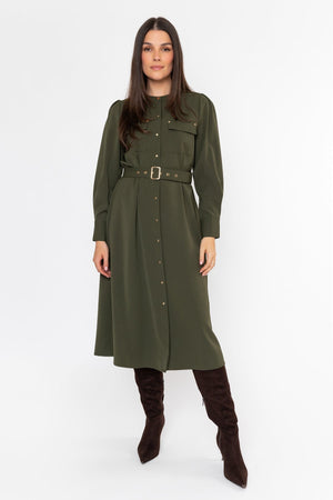 Carraig Donn Belted Long Sleeve Dress