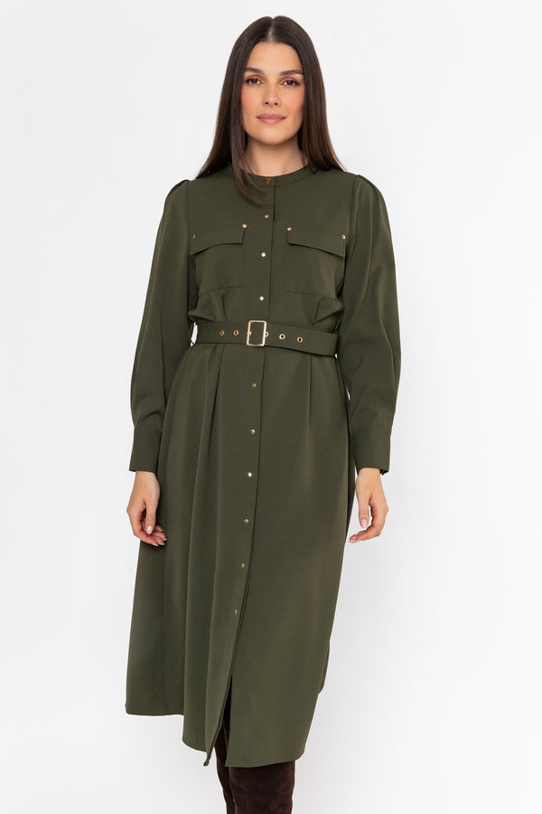 Carraig Donn Belted Long Sleeve Dress