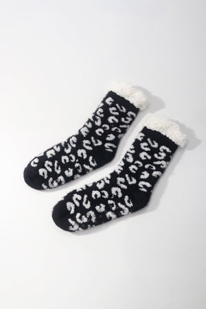 Carraig Donn Black Animal Print Slipper Socks