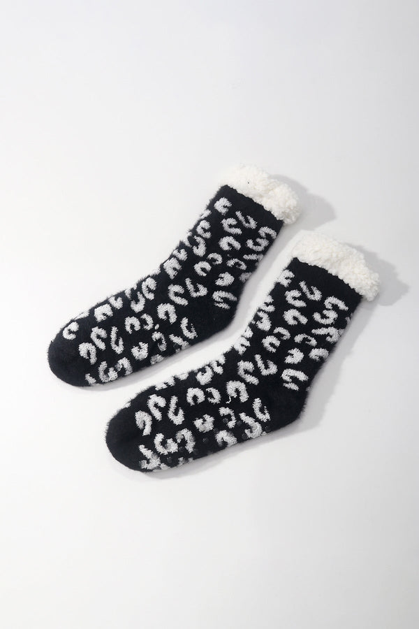 Carraig Donn Black Animal Print Slipper Socks