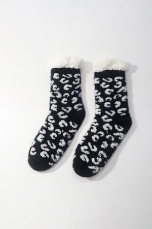 Carraig Donn Black Animal Print Slipper Socks