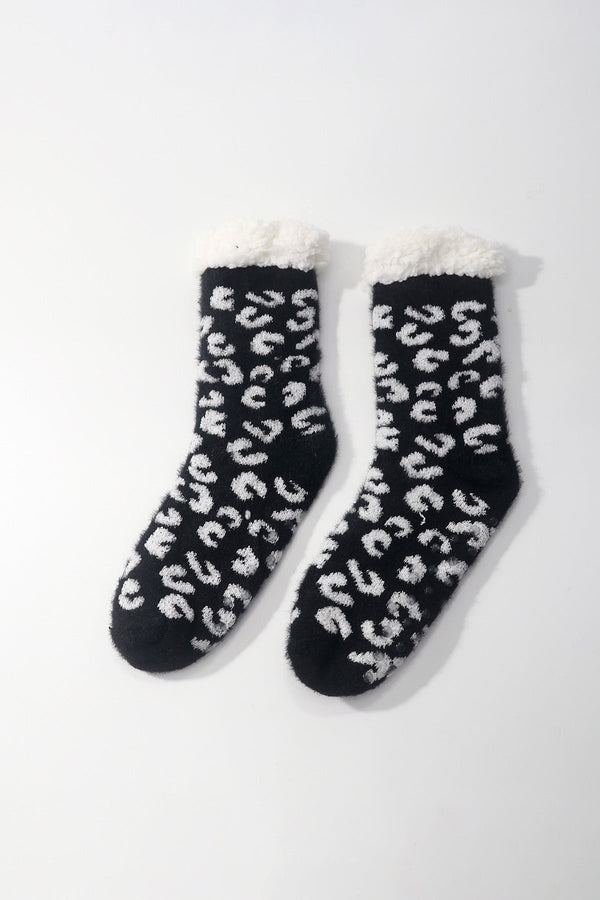 Carraig Donn Black Animal Print Slipper Socks