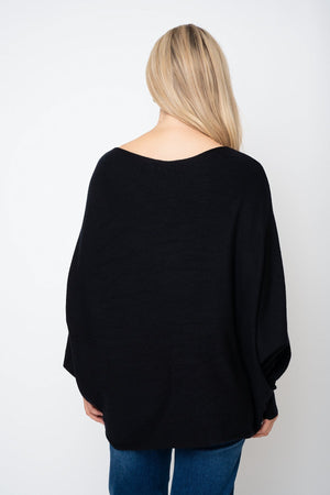 Carraig Donn Black Batwing Boat Neck Knit Jumper