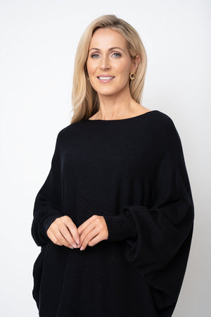 Carraig Donn Black Batwing Boat Neck Knit Jumper