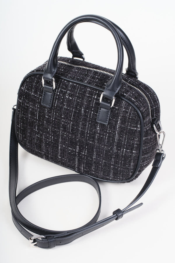 Carraig Donn Black Bouclé Grab Handle Crossbody Bag